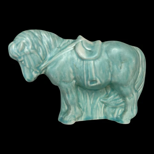 Nelson Mccoy Matte Aqua Horse Pony Planter SIGNED -c1940-41