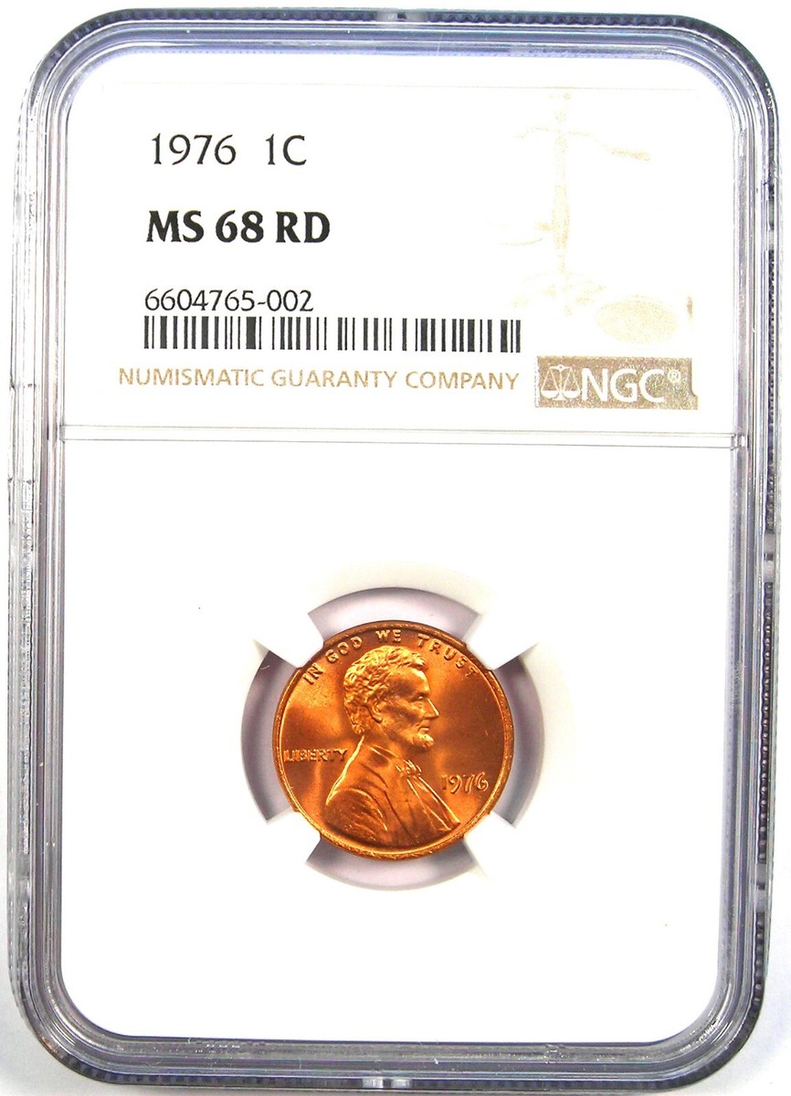 1976 Lincoln Memorial Cent Penny 1C. Certified NGC MS68 RD
