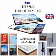 9mm,LED Slim Advertising Lightbox Sign  Poster Menu Board FrameA1,A2,A3 &A4