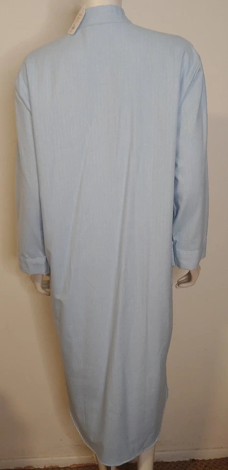 Camisola Bonsoir azul espinha de peixe algodão longa camisola nova com etiquetas S S Spot - Imagem 3 de 4