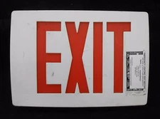 LITHONIA LIGHTING LQC W 1 R EL N LED EXIT SIGN, 120/277 VOLTS, 0.60 AMPS