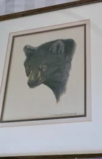 PAINTING OF A BEAR NATURE ARTIST CHARLES J JOHNSON ACRYLIC ON CANVAS SIGNED