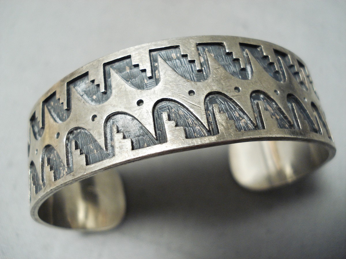 Important Vintage Rob Honyaktewa Sterling Silver Native American Hopi Bracelet Important Vintage Rob Honyaktewa Sterling Silver Native American Hopi Bracelet