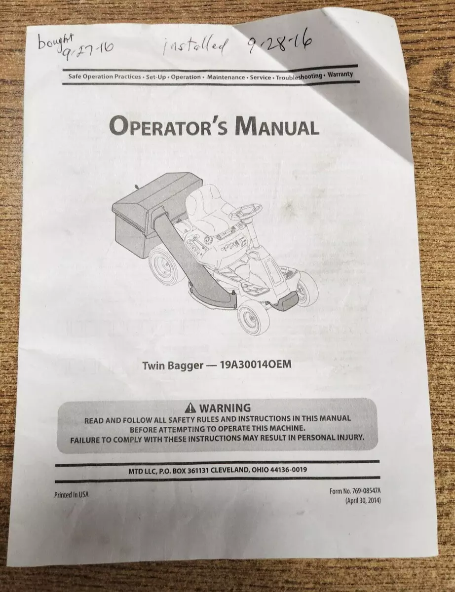 Cub cadet 19a30014oem new arrivals
