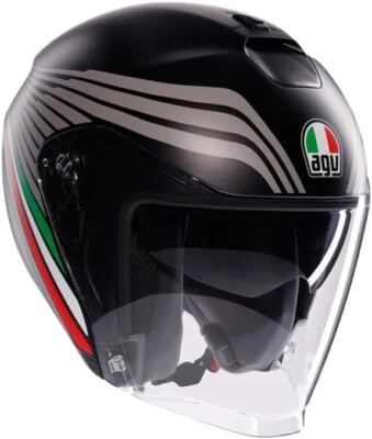 Casque AGV E2206 Jet Irides Bologna Matt Black Tricolore Taille XS - Photo 1/4