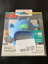Nuby Wrist Grip Teething Mitten - Soft Silicone - Easy-to-Clean - Fun  Playful