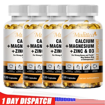 Zinc Calcium Magnesium & Vitamin D Complex Supplement 120 Vegetarian Tablets