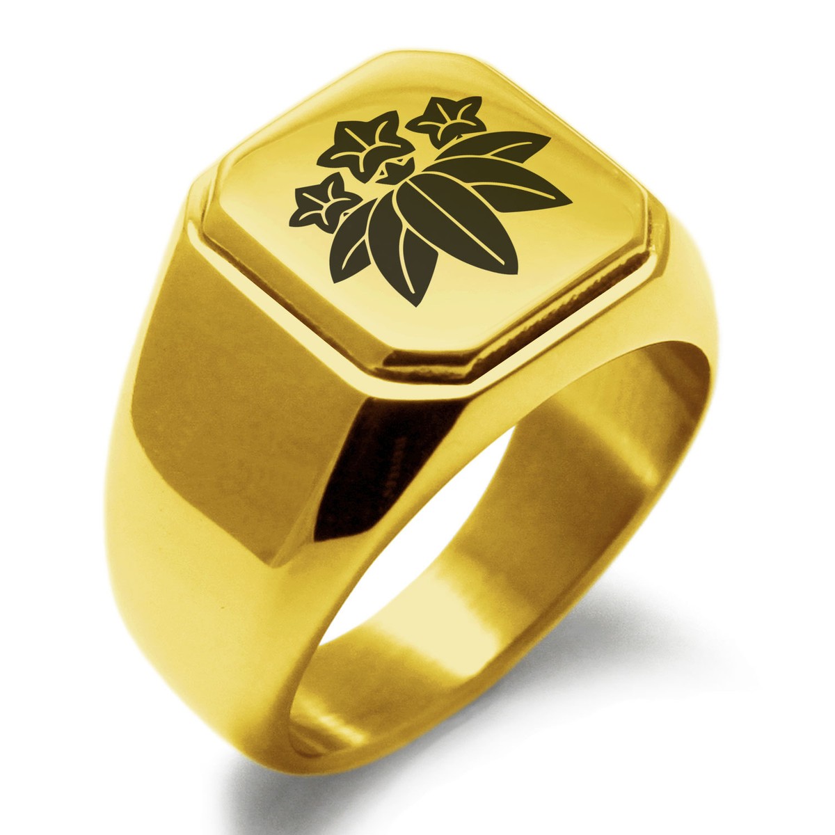 Anello Uomo Acciaio Inox 316L – Quadrato Samurai Crest, Stile Biker E Sigillo