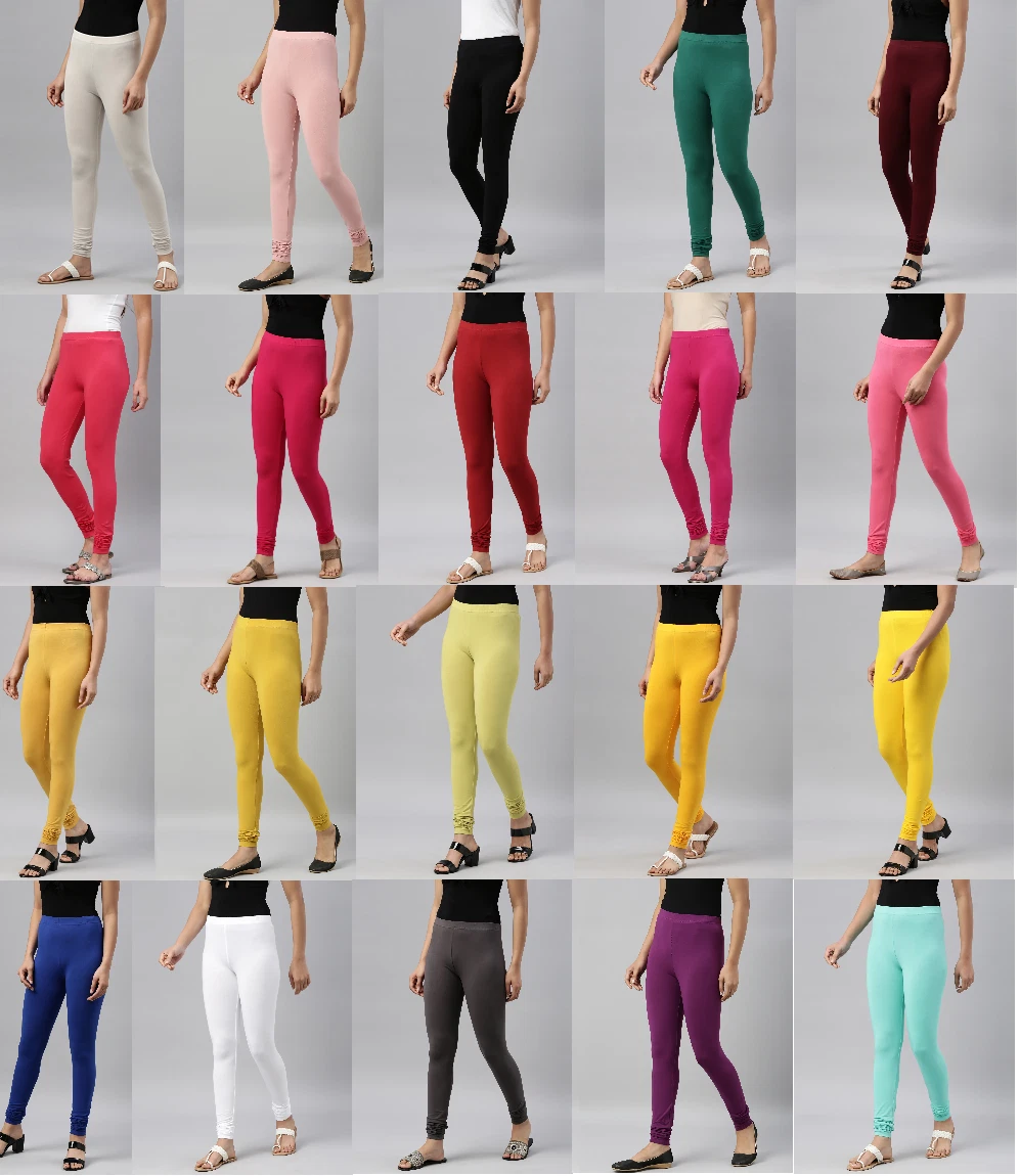 Women's Cotton Churidar Leggings Full Length For Yoga Ethnic All Size &  Color