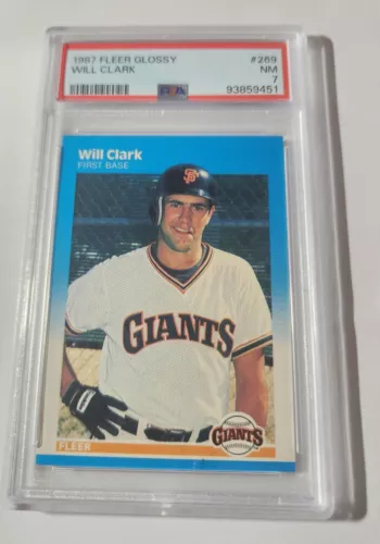 WILL CLARK -- 1987 FLEER -- GLOSSY -- #269 -- PSA NM 7