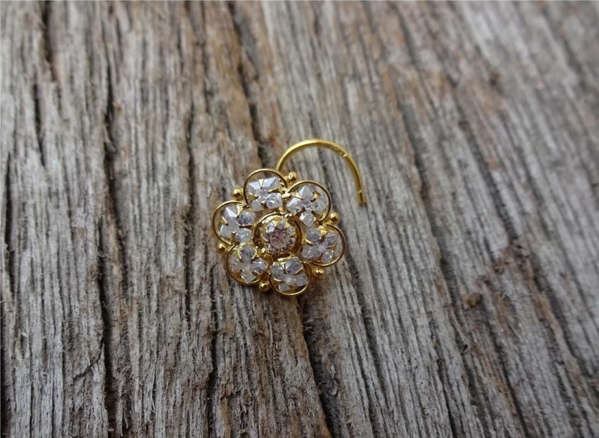 Indian Gold Nose jewelry Diamond Nose Ring Gold Nose Stud