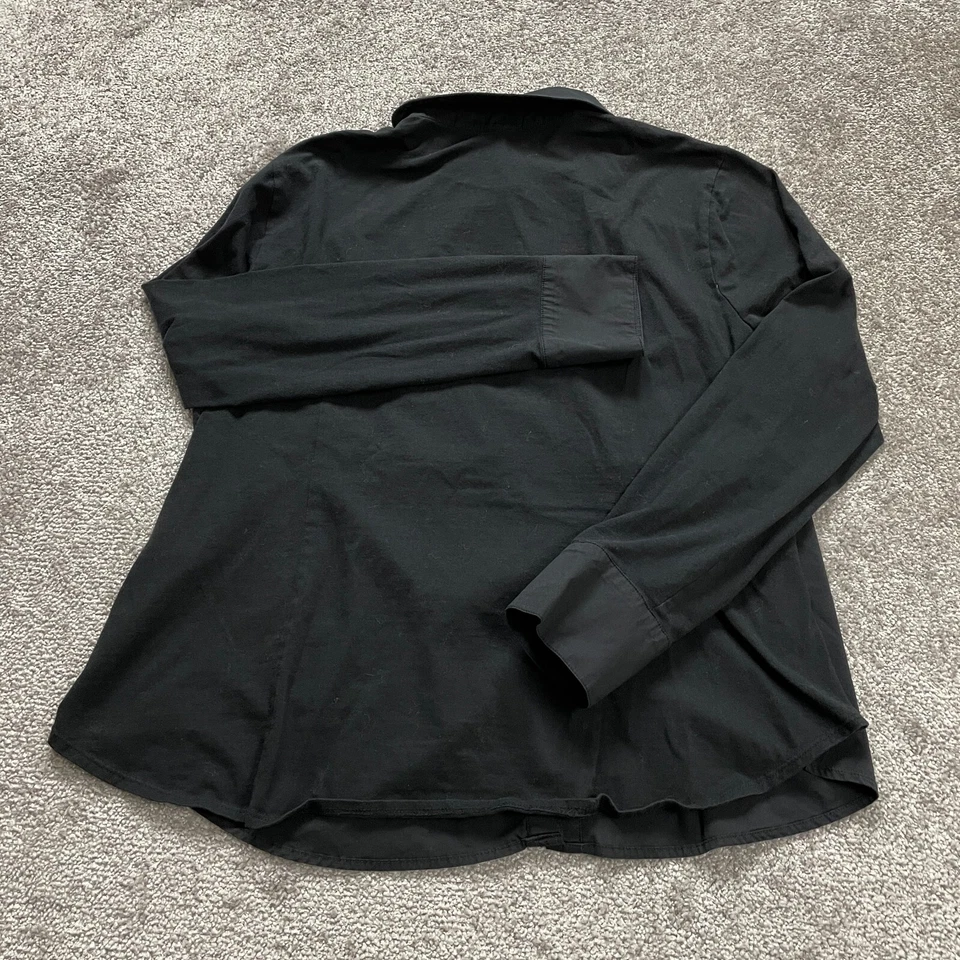 Женская сорочка Dana Buchman XL черная с длинным рукавом хлопковая рабочая одежда на пуговицах - Изображение 2 из 4