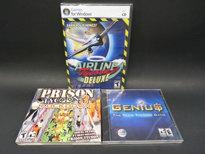 Tycoon Game Bundle -  Airline Tycoon, Prison Tycoon 3, Genius Tycoon PC Game NEW