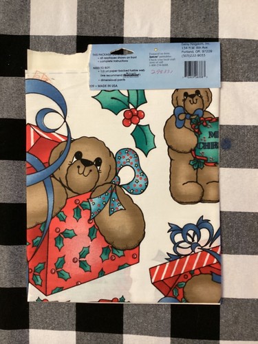New Vtg Daisy Kingdom No-Sew Fabric Applique ALL WRAPPED UP Gift Bears 6338 - Picture 2 of 3