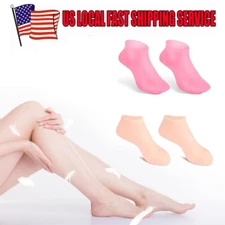 2 Pair Full Length Silicone Gel Moisturizing Socks Foot Care Protector Free Ship