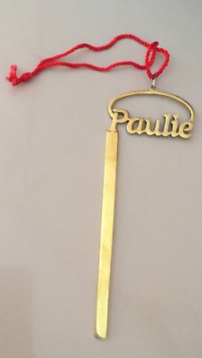 Customized Personalized Bookmark Hand Carved With One Custom Name Golden Color