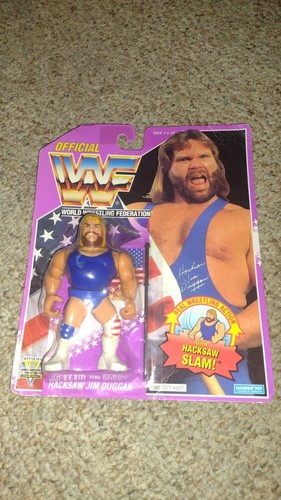 WWF Hasbro MOC Hacksaw Jim Duggan Series 9 Purple ...