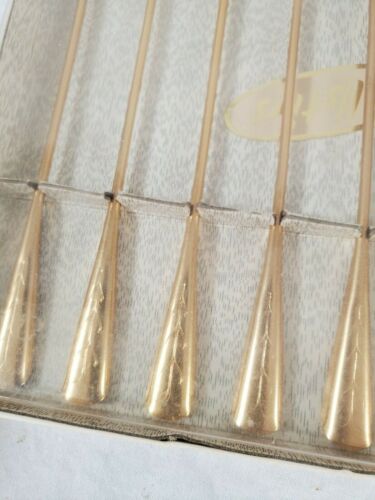 Vintage Mid Century Modern Aluminium Tallstirs Getränk Blattgold Rührstäbchen Set 8-teilig - Bild 5 von 11