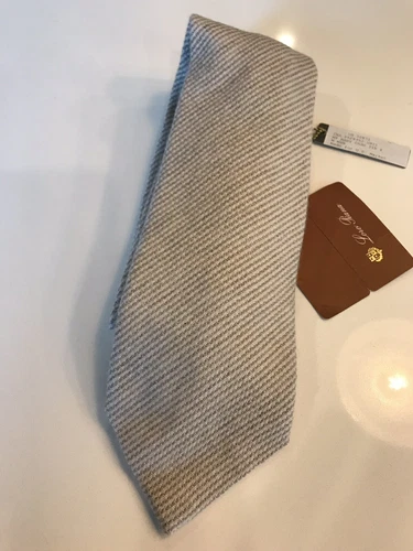 Loro Piana Baby Cashmere, Wool and Silk Tie Beige Made in Italy