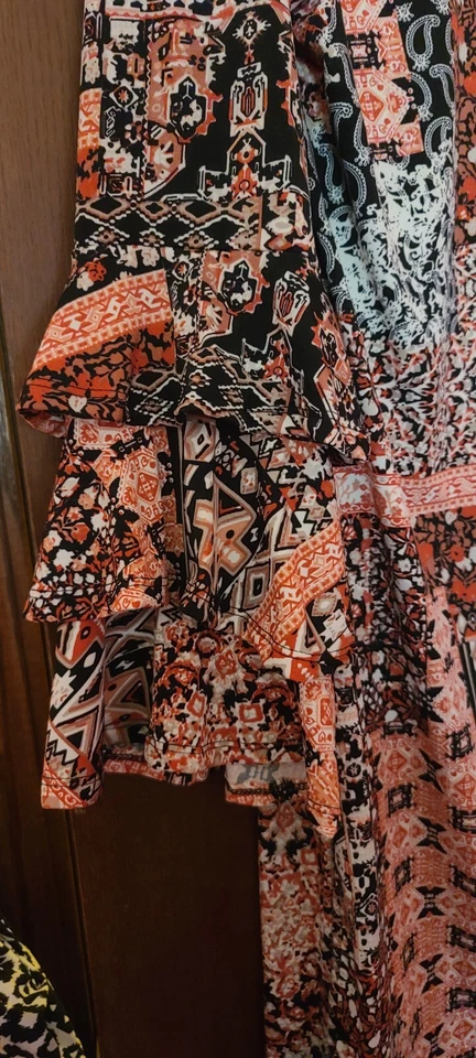 Плюс размер Haani пейсли оборки рукава шикарное платье размер 1 X - Изображение 4 из 4