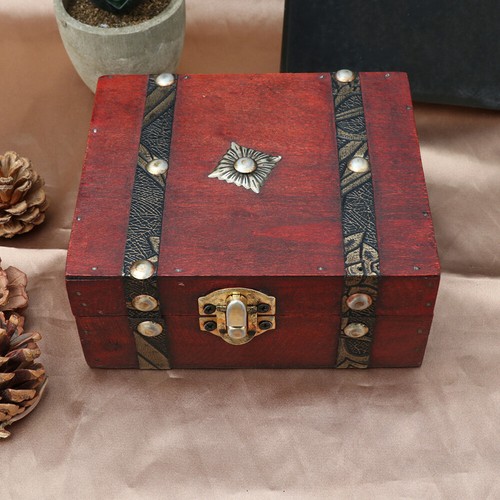 Vintage Jewelry Box Jewellery Organiser Storage Case Wood Container - Picture 5 of 12
