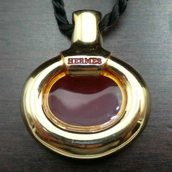 Luxurious Vintage 1980s HERMES Perfume Diffuser Bottle Shape Pendant Necklace