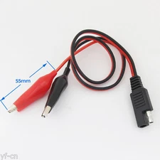 5pcs 50cm SAE DC Power to Dual 45mm Large Alligator Clip 18AWG Automotive Cable