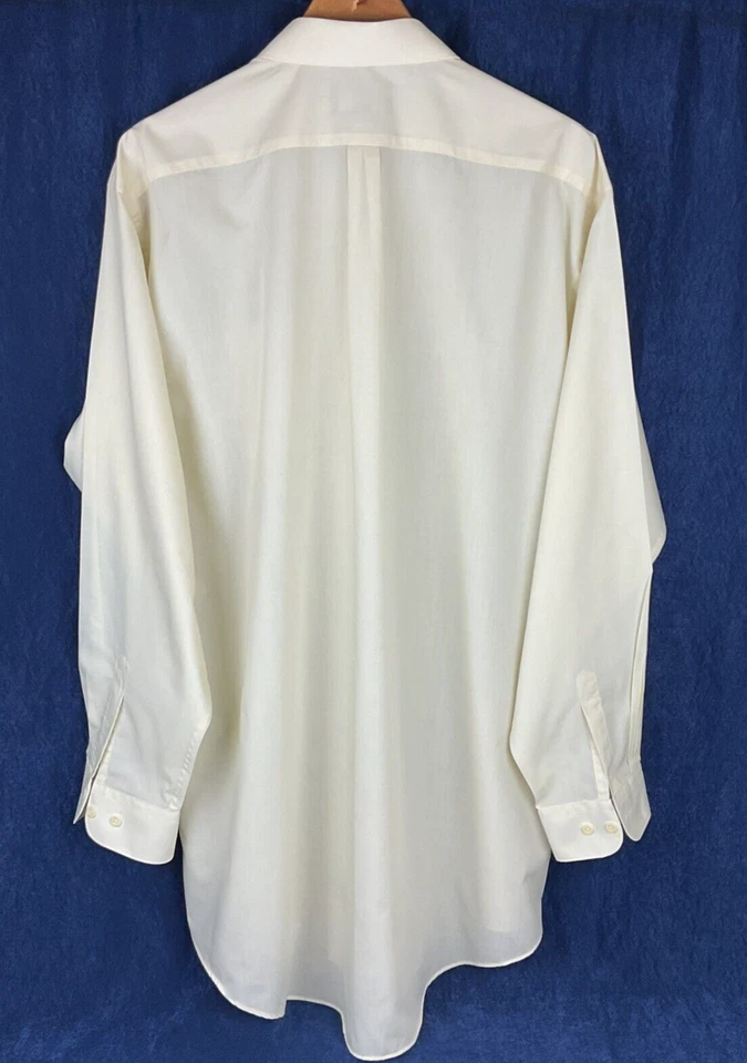 Мужчины комфорт воротник длинным рукавом на пуговицах платье рубашка высокий размер 18 36-37 Lt желтый - Изображение 4 из 4