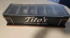 Tito's Vodka Bar Condiment Caddy Garnish Station Fruit Tray 6 Compartments