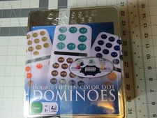 Cardinal Classic Games Double Fifteen Color Dot Dominoes Mexican Train Equipped