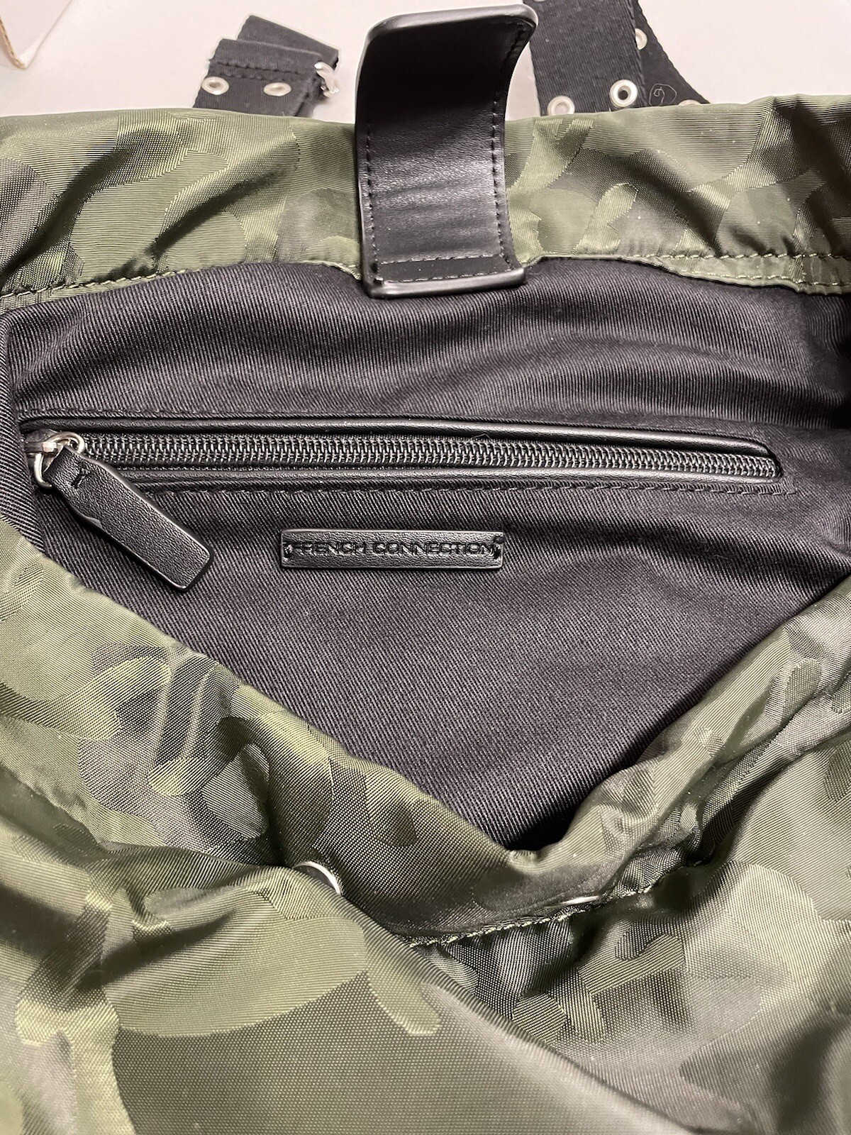 French Connection Rocky Drawstring Backpack Green… - image 9