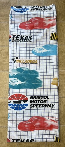 VTG The Bibb Company Nascar Bristol Texas Daytona All Over Print TWIN Flat Sheet - Picture 2 of 4
