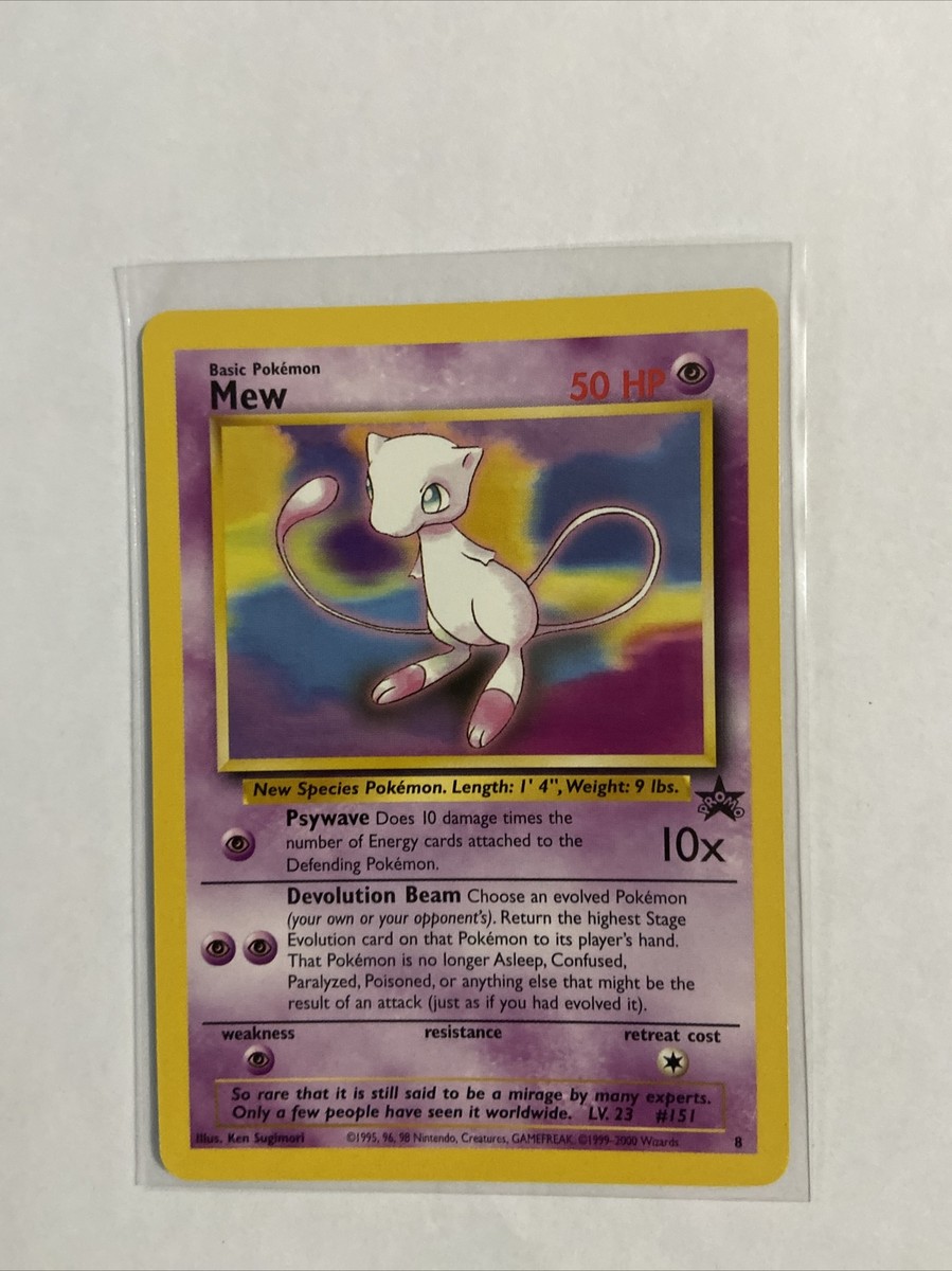 VINTAGE WOTC Mew TOYS R US PROMO Pokemon Card, Black Star #8, NEW 