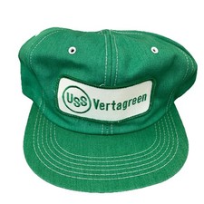 Vintage K Products Trucker Hat Cap Made USA 80s Farm Seed Patch USS Vertagreen