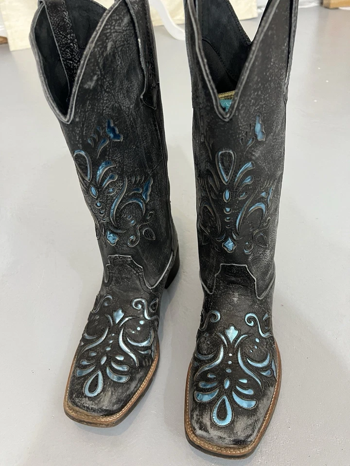 Botas Roper para mujer con incrustaciones azules metálicas talla US 9,5 Foto 2 de 4