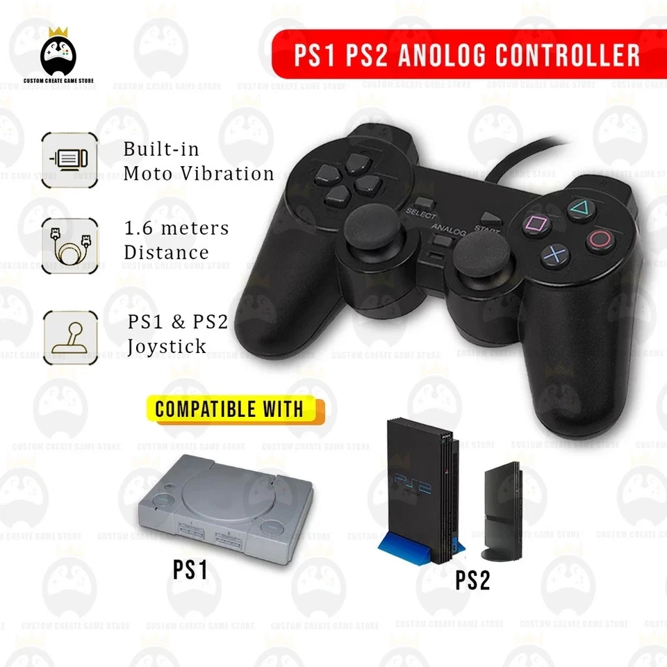 PS1 PS2 Analog Controller Joystick Remote Controller for PlayStation 2 & 1 OEM - Image 2 of 4