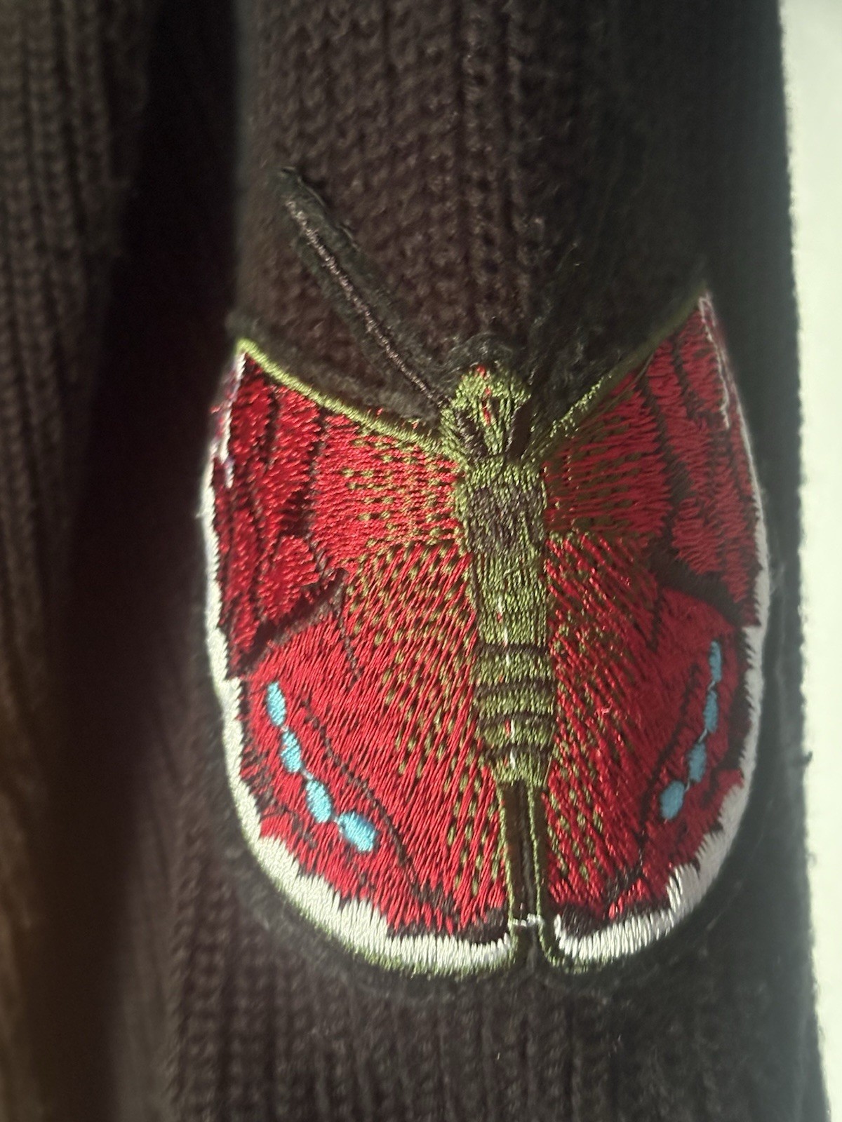 Bloomingdales AQUA Embroidered Patch Cardigan Swe… - image 8