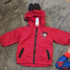 Disney Mickey Mouse Hooded Red Jacket with Ears 18 Months100 Polyester Full Zip