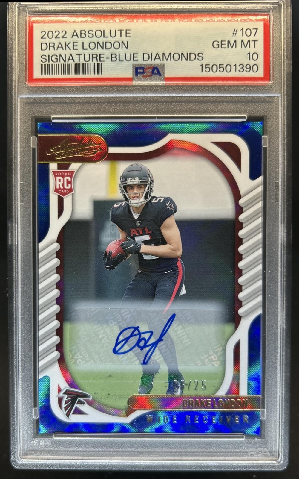 Drake London Panini Absolute #107 Signature-Blue Diamonds