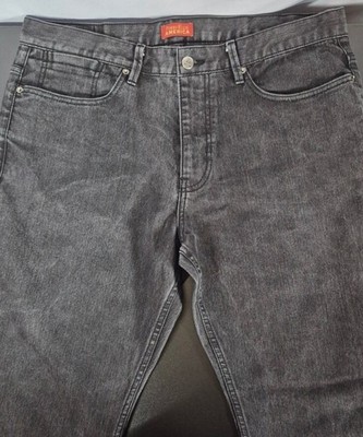 Perry Ellis America Jeans Mens 36x30 Straight Leg Black Gray Stretch Denim