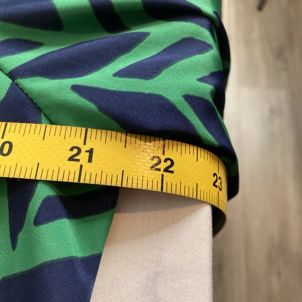 Blusa Coldwater Creek Para Mujer Verde Azul Estampado Moderno Talla XL Coastal Preppy Foto 4 de 4