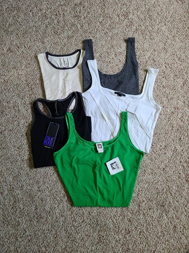 Lot Of 5 Women's Basic Tank Tops Size Sm - Assorted Mall Brands
