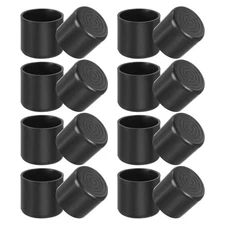 Round Plastic Hole Plugs 1.5 Inch, 16 Pack Tubing Insert End Cap, Black