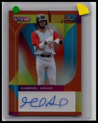 2022 LEAF VIVID REFRACTOR #BA-GA1 GABRIEL ARIAS RC AUTO 10/10 - CLEVELAND