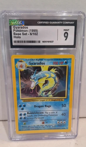 Pokemon - Gyarados - Unlimited Holo  #6/102 - Base Set 1999- CGC 9