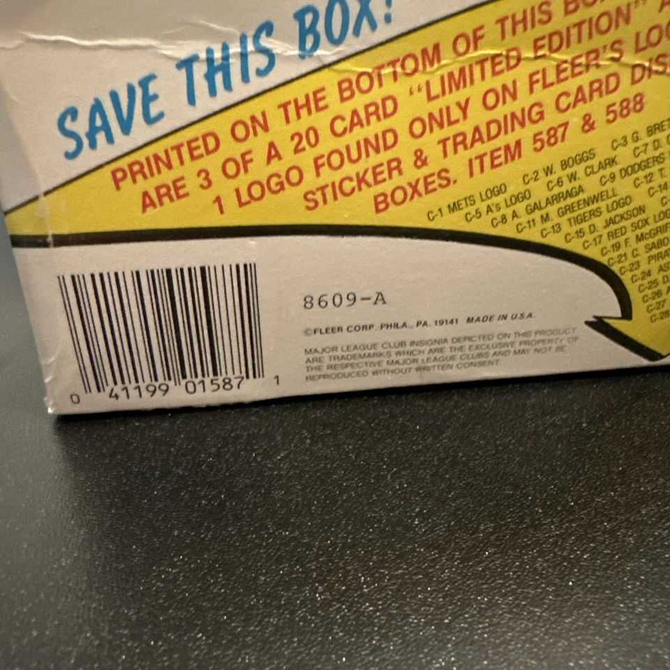 1989 FLEER BASEBALL WAX BOX NEW KEN GRIFFEY JR, LOTS OF STARs POSSIBLE - Image 4 of 4