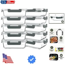 Durable 10-Pack of 30 Oz Borosilicate Glass Containers for Meal Prep & Storage