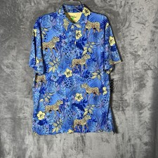    Birdie Bound Men  s Novelty Print Golf Polo Shirt Cheetah Blue Size 3XL.   