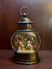 Snowman Scene Lighted Snow-Globe Lantern