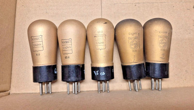 5x E424N MINIWATT & PHILIPS MESH PLATE - NEU & GEBRAUCHT RÖHREN NOS GOLD SHIELD